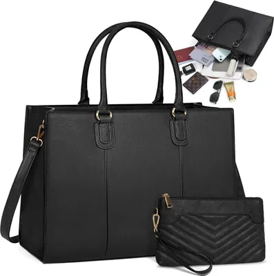 Produktbild von NEWHEY Handtasche Damen 15,6 Zoll Shopper Groß Arbeitstasche Tote Clutch Kunstleder