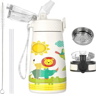 Image de Bouteille d'eau pour enfants en acier inoxydable - 350 ml - isolée par le vide
