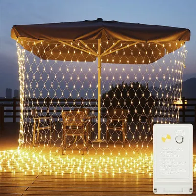 Produktbild von 6X4m 880LEDs LED Lichterkette Lichternetz Lichtervorhang Innen Außen Weihnachtsbeleuchtung, Warmweiß