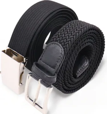Produktbild von Safekeepers Elastischer Gürtel - Stretchgürtel - Geflochtenes Schwarz und Taktischer Gürtel - Koppelgürtel - 2 Stück - Schwarz – 105