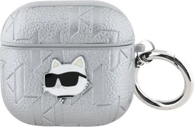 Zdjęcie produktu dla Karl Lagerfeld Monogram Choupette Head - Etui AirPods 4 (srebrny)
