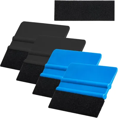 Image de Kit de 4 raclettes, applicateur en feutre pour vinyle, idéal pour les films adhésifs, les autocollants, les papiers peints et les films pour fenêtres