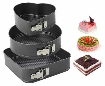Produktbild von 3er Set Kuchenformen Kuchenbackformen Herzform 18, 22, 24 cm