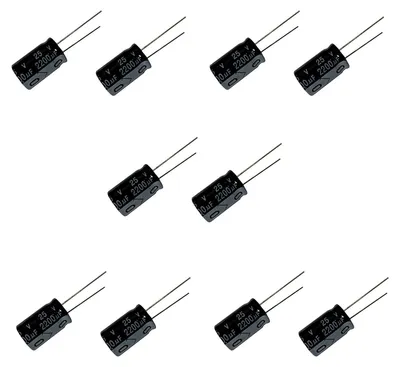 Elektrolytkondensator 2200 µF, 25 V, 10 Stück