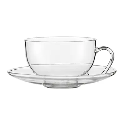 Produktbild von Jenaer Glas Relax, Teetasse mit Untertasse, 2er Set, Mundgeblasenes Glas, 360 ml, 118719