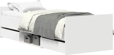 Obrázek produktu pro vidaXL Rám postele s čelem a podnožkou bílý 100x200 cm
