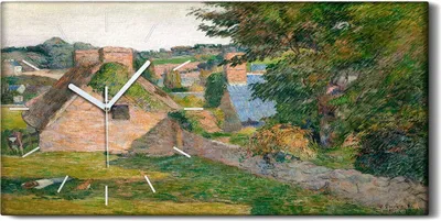 Produktbild von Küche Wohnzimmer Wand Leinwand Uhr 60x30 Das Feld des Derout Lollichon - weiße Hände