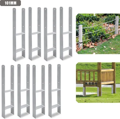 Produktbild von Jopassy 8 Stück Pfostenanker 101MM H-Pfostenträger H-Anker 600 mm Länge Pfostenschuh für Carport Silber