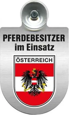 Produktbild von Einsatzschild mit Saugnapf - Pferdebesitzer im Einsatz - 393830 incl. Regionenwappen nach Wahl Color - Region Österreich