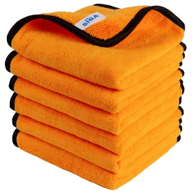Produktbild von MR.SIGA Professional Premium-Mikrofasertücher für Autos, doppelseitige Autowasch- und Poliertücher, Gold, 40 x 60 cm, 6er-Pack
