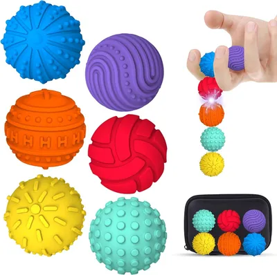 Produktbild von 6 Stück Anti-Stress Ball aus Silikon Magnetball-Set Sensorisches Fidget Spielzeug für Erwachsene