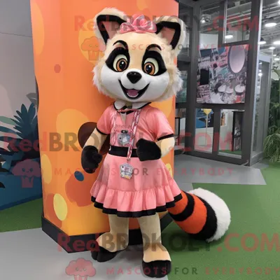 Imagen del producto de Personaje REDBROKOLY mascota de una civeta melocotón vestida con una minifalda y clips para zapatos