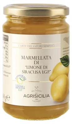 Productafbeelding van Agrisicilia Citroenmarmelade, geschikt voor brood, yoghurt of muesli, 360g