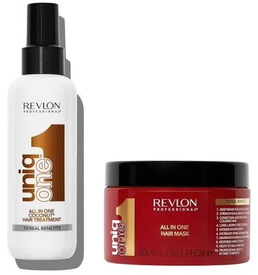 Produktbild von Revlon Uniq One Set All In One Coconut Hair Treatment 150ml + Hair Mask 300ml