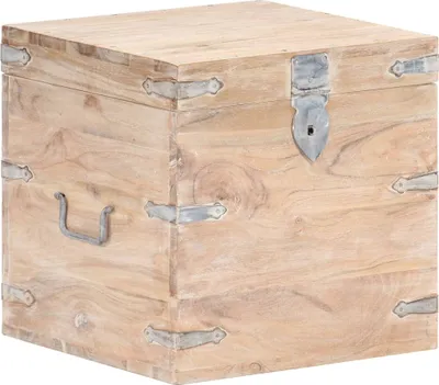 Produktbild von The Living Store Truhe 40x40x40 cm Akazie Massivholz