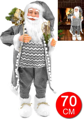Produktbild von 70cm Weihnachtsmann Santa Claus Nikolaus Weihnachten Figur Weihnachts Deko Weihnachtsmänner Saisonal Weihnachtsbaum Dekoration Christbaumschmuck Geschenk XL M2