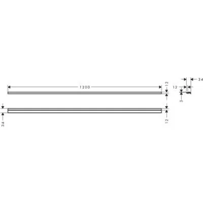 Produktbild von HANSGROHE 56161000 Wandprofil RainTurn verstellbar