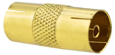 RF-Coax-Adapter F-Buchse auf F-Buchse, vergoldet, Metall