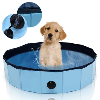 Produktbild von EINFEBEN Hundepool PVC Faltbarer Kinderpool 80 cm Kleber Schwimmbad Planschbecken