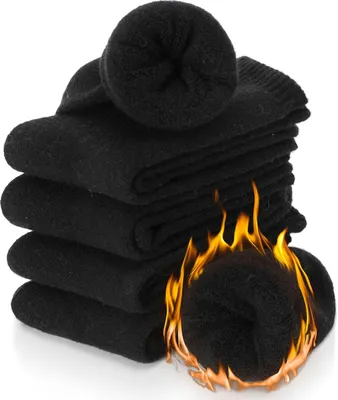 Produktbild von Damen Socken aus Wolle, Thermosocken, warm, dick, Wandersocken, atmungsaktiv, Wollsocken, Geschenke, Wintersocken, 5 Paar