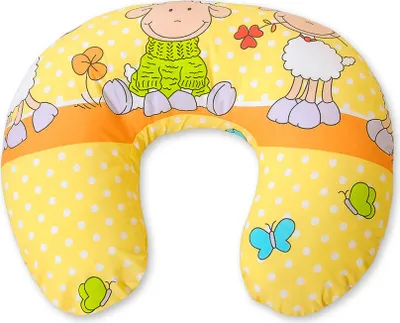 Produktbild von Abnehmbares Sitzsack-Stillkissen - Orange und gelbes Schaf