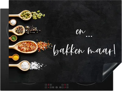 Produktbild von KitchenYeah© Herdabdeckplatte Und... Backen Sie! - Küche - Sprichwörter - Zitate - Gewürze , 70x52cm, Küche Deko, Glaskeramikkochfeld Herdabdeckung, Abdeckplatte fùr Kochfeld