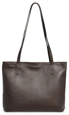 Produktbild von Caspar Großer Leder Shopper Damen Echtleder Schultertasche XL Ledertasche für Büro & Alltag - PREMIUM LINE - Modell No.855 - Italy