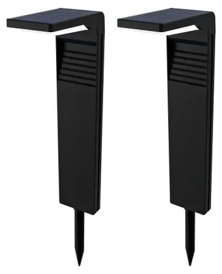 Produktbild von hoftronic Solar Wegeleuchte 2er Set 2W 3000K 200lm Schwarz IP65