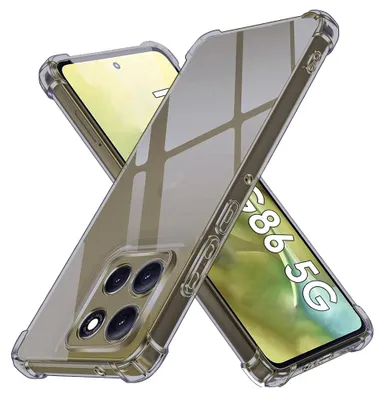 Produktbild von Techsuit – stoßfestes transparentes Silikon-Case für Motorola Moto G86 – rauchschwarz