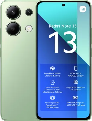 Produktbild von Redmi Note 13 4G 6GB + 128GB Mint Green Smartphone