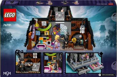 Zdjęcie produktu dla LEGO Pokój Wednesday i Enid, Kolekcjonerska Zabawka dla Dziecka do Zbudowania, Kreatywny Zestaw dla Dzieci z 4 Minilaleczkami, Pomysł na Prezent dla 10-latki, dla Dziewczynek i dla Chłopców, 76781