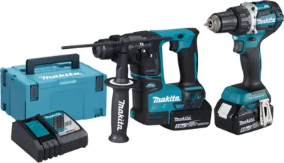 Produktbild von MAKITA Kit DLX2271TJ (DDF484 + DHR171 + 2 x 5,0 Ah + DC18RC + MAKPAC 4)