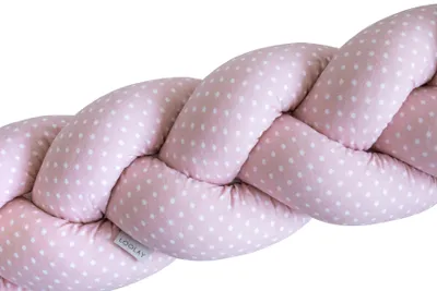 Punkte ROSA Geflochtenes Kissen Zierkissen Dekokissen Bettschlange Bettumrandung Zugluftstopper