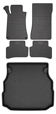 Obrázok produktu pre Gumové autokoberce SolidPRO + vaňa kufra pre: Mercedes-Benz trieda C W203 2000-2008 sedan 5 ks