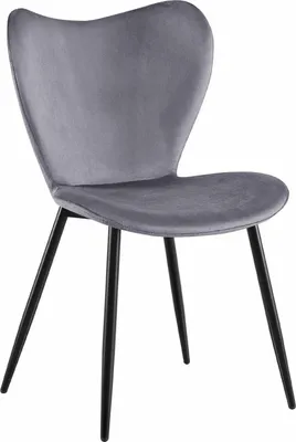 Zdjęcie produktu dla Nowoczesne aksamitne krzesło do jadalni - krzesło kubełkowe - ergonomiczny komfort - ciemnoszary, metalowa podstawa