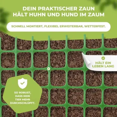 Produktbild von Kunststoffzaun Set mit Pfosten & Kabelbindern 10 m
