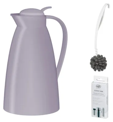 Immagine prodotto di alfi ECO Isolierkanne soft lilac – Vorteilsset mit Reinigungsbürste CLEAN FIX 30 cm + CLEAN TABS (20 Stück) | HAN 825382100 | EAN 4002458534515