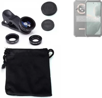 Produktbild von K-S-Trade Smartphone Kamera Linsen Set Kompatibel mit Blackview BL9000 3in1 Clip-On Kamera Adapter Macro Weitwinkel FishEye Fischauge Objektiv Linse
