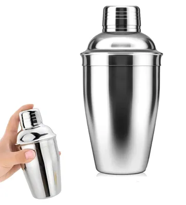 Cocktailshaker 250 ml Edelstahl mit Sieb und Jiggerdeckel