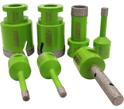 Image de Ensemble de 7 tranches de carrelage diamanté, avec une fraiseuse de chanfrein de 10 mm, pour carrelage, granit et marbre