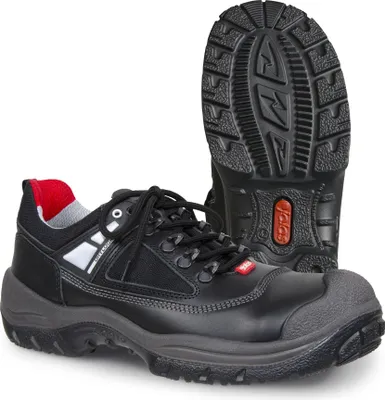 Produktbild von Jalas 3308, Unisex, Sicherheitsstiefel, Schwarz, Rot, Silber, CE, EN ISO 20345:2011, S3 HRO WR SRB, Polyurethan (PU), Leder