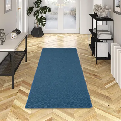 Produktbild von Teppich Läufer Flachgewebe Blau, Größe:100x100 cm