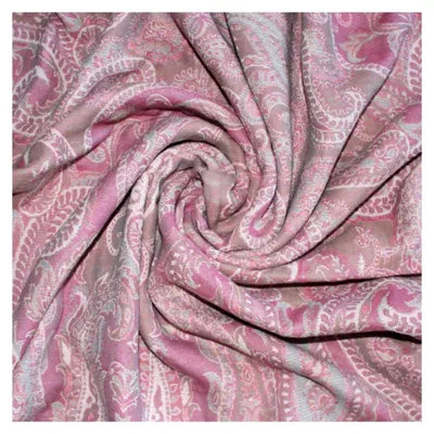 Produktbild von Jacquard-Decke aus Baumwolle mit feiner Wolle, Wohndecke, Sofadecke, Picknickdecke, Kuscheldecke, Plaid, rot rosa, 140 cm x 200 cm