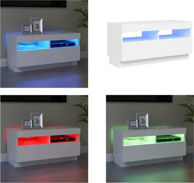 Immagine prodotto di vidaXL Mobile TV con luci LED bianco 80x35x40 cm - Mobile TV - Mobile TV - Mobile TV con LED - Mobili TV