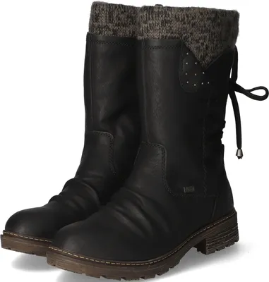 Productafbeelding van Rieker winterlaarzen voor dames, leer en textiel, zwart, maat: 42