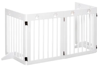Zdjęcie produktu dla PawHut – 4-częściowa barierka dla psów, 204 x 61 cm, składana barierka zabezpieczająca drzwi do przedpokoju