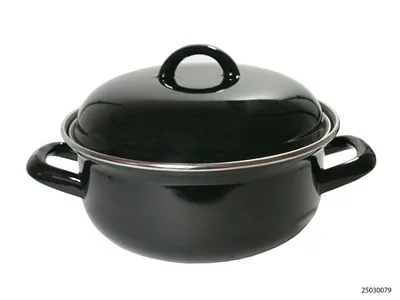 Produktbild von Braadpan emailliert schwarz - klassische Schmortopf 24 cm für Schmorgerichte