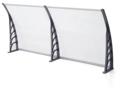 Produktbild von Vordach Haustür - Polycarbonat Türdach - 200x93 cm - Wasserdichtes Regen- und Sonnenschutzdach - UV-Schutz - Transparent