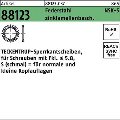Produktbild von Sperrkantscheibe R 88123 NSK-S 12 Federstahl zinklamellenbeschichtet