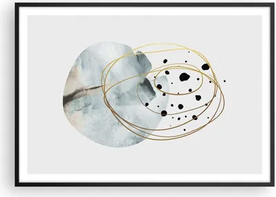 Produktbild von Gerahmtes Poster - Schwarzer Rahmen - Modern Abstraktion Flecken - 100x70 cm - Wand Bild - Wanddeko - Wandbilder - Kunstposter - Wandposter - Bilderrahmen - Bilder - Kunstdruck - P2BAA100x70-4782